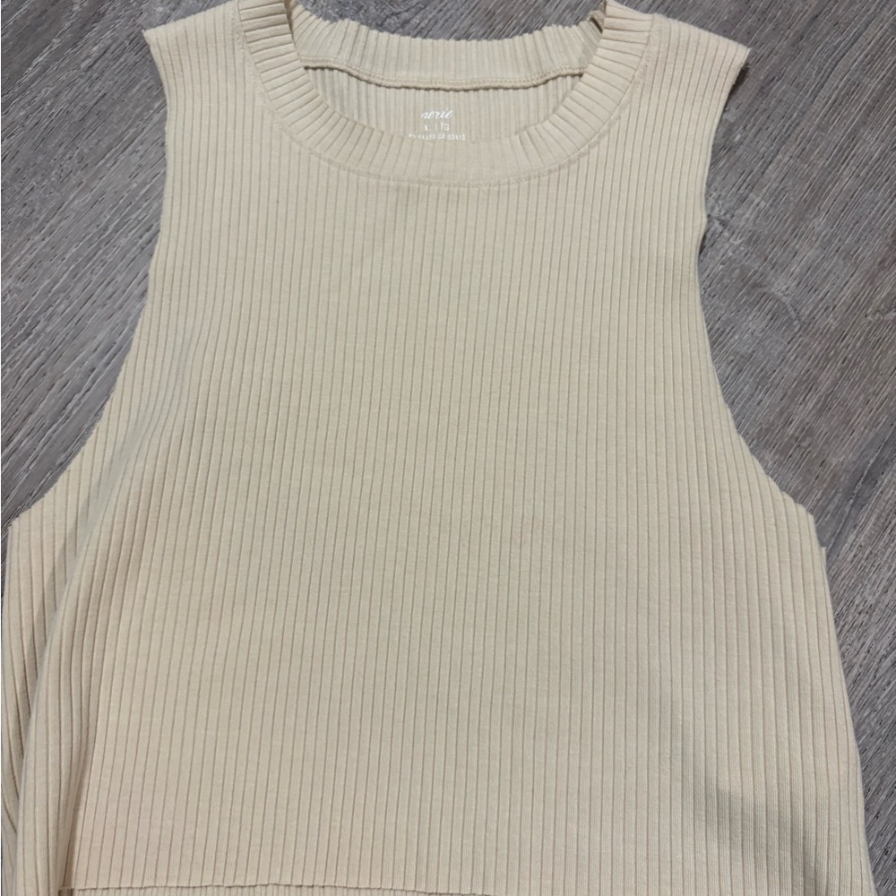 Aerie Ribbed Cream Tank Top